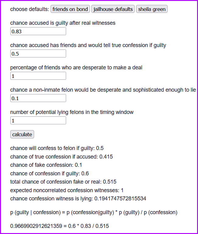 USING A COERCED CONFESSION WITNESS GUILT CALCULATOR